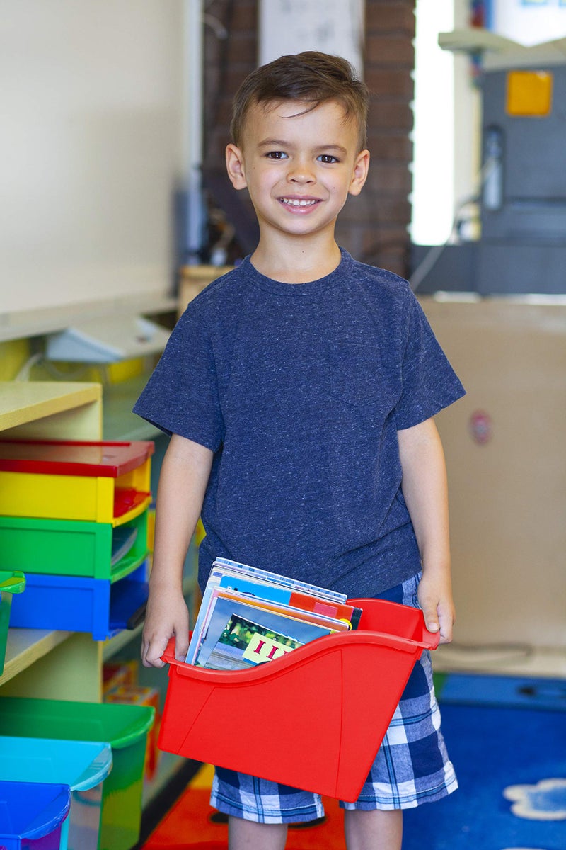 ستوريكس سلة كتب كبيرة جدًا من ستوركس، منظم بلاستيكي متشابك للمنزل والمكتب والفصول الدراسية، أزرق مخضر، عبوة واحدة (71134A06C) - Image 3